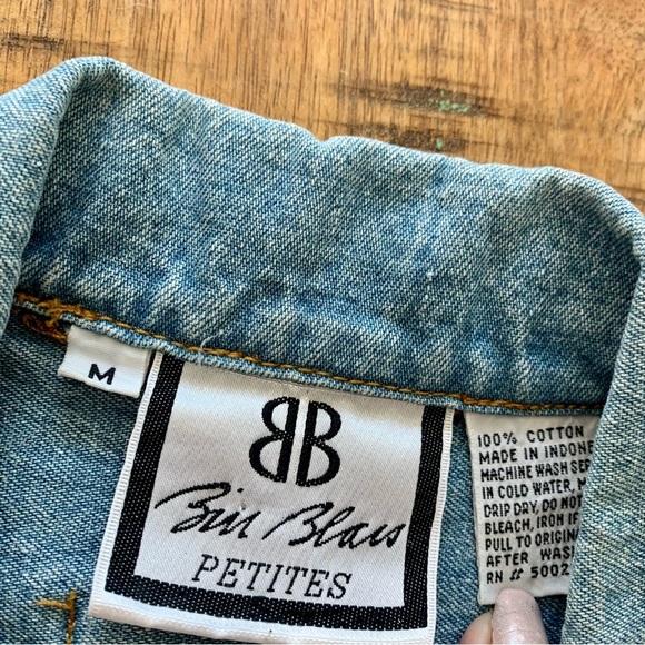 Bill Blass Vintage 90’Blue Denim Stretch Waist Pleated Romper Jumper Sz Medium - Picture 6 of 15